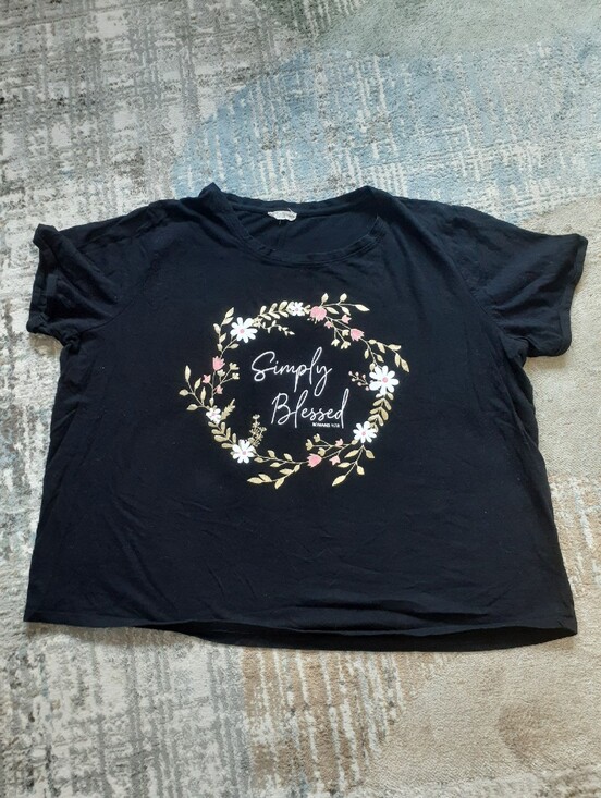 Tops - Desiree 'simply blessed' black tshirt